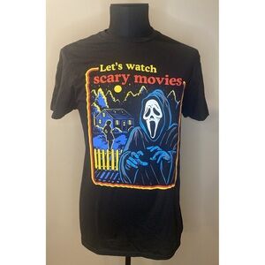 Black Graphic Tee - Let's Watch Scary Movies